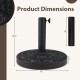 Heavy-duty round umbrella stand with adjustable knob, 26.5 lbs, featuring an exquisite iris pattern for patio use.