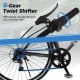 6-gear twist shifter on a 26-inch mountain bike, designed for smooth rides and versatile performance on all terrains.