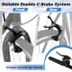 Front and rear double C-brake system for the 26-inch mountain bike, ensuring reliable stopping and easy hand control.