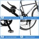 Close-up of the comfy handle and crisp bell on the 26-inch mountain bike with a heavy-duty metal frame for versatile.