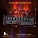 26-inch WiFi infrared quartz electric fireplace insert with realistic logs, featuring adjustable flame colors and.