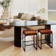 Brown 26-inch bar stools with faux leather seats and footrests, perfect for kitchen islands and home bars.