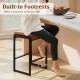 Counter height bar stool with faux leather seat and built-in footrest, ideal for kitchen islands and dining areas.