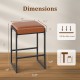 Brown faux leather upholstered bar stool with 26" seat height, sturdy metal frame, and 330 lbs max load capacity.