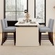 Counter height chairs set of 2 in gray with padded seats and backrests, ideal for kitchen islands or bar nooks.