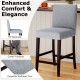 Gray 26-inch counter height chair with padded seat, tilt backrest, and nailhead trim, ideal for kitchen islands or.