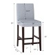 Gray counter height chair with padded seat, nailhead trim, and sturdy rubber wood frame, ideal for kitchen or bar use.