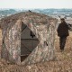 270° see-through hunting blind tent with silent magnetic door, featuring camouflage design and spacious interior for.