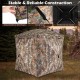 270° see-through hunting blind tent with silent magnetic door, featuring sturdy construction and camouflage design for.