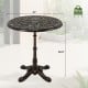 27-inch round cast aluminum patio bistro table with hollow top, vintage design, suitable for dining and relaxing.