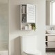 Wall-mounted 27.5-inch bathroom storage cabinet in white with adjustable shelves for organized and convenient storage.