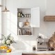Wall hanging bathroom storage cabinet with adjustable shelves and elegant white finish for organized living spaces.