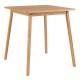 Square bamboo dining table for 2-4 people with a natural finish, featuring sturdy legs and smooth curved corners.