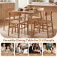 27.5-inch square bamboo dining table for 2-4 people, featuring a natural finish and mid-century style, perfect for.