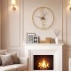 Large 27-inch yellow wall clock with a robust metal frame, perfect for living room or kitchen decor.
