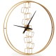 Large 27-inch yellow wall clock with a robust metal frame and creative Nordic design, perfect for living room or.