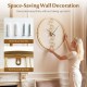 Large 27-inch yellow wall clock with a robust metal frame, ideal for living room or kitchen, featuring a space-saving.
