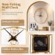 27-inch yellow wall clock with delicate hands and robust metal frame, ideal for living room or kitchen decor.