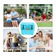 Portable blue ice cooler with 24-can capacity, ideal for camping, BBQs, and outdoor activities. Features cup holders.