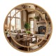 28-inch gold round wall mirror featuring a beaded frame, designed to enhance elegance in any living room or entryway.