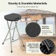 Portable 28-inch folding stool with a weather-resistant HDPE seat and sturdy steel frame, ideal for outdoor use.