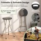 28-inch portable folding stool with a sturdy steel frame, lightweight design, and built-in handle for easy transport.