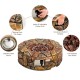 28-inch propane gas fire pit with natural stone finish, stainless steel burner, and decorative lava rocks for outdoor.