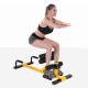 Sissy squat machine in use, featuring adjustable height and durable steel construction for effective home workouts.