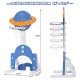 Kids basketball hoop set in blue with adjustable height from 44" to 59.5", perfect for indoor and outdoor play.