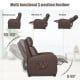 Brown recliner sofa wingback chair with massage function, adjustable 90-160 degrees, perfect for relaxing and watching.