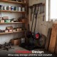 29-inch heavy-duty metal snow pusher with wheels and adjustable handle, ideal for efficient snow clearing and easy.