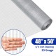 Galvanized hardware cloth roll measuring 48" x 50', featuring 1/4" mesh openings for rodent protection in gardens.