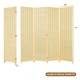 Portable folding room divider screen in natural finish, 6 ft tall, 4 panels for optimal privacy and easy storage.