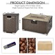 32-inch propane rattan fire pit table set with side tank holder, brown, ideal for outdoor gatherings and dining.