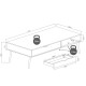 Coffee cocktail accent table in gray with a drawer and two open shelves, ideal for stylish living room storage.