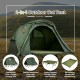 2-person outdoor camping tent with external waterproof cover and self-inflating mattress for comfortable camping.