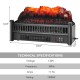 Electric fireplace log heater with adjustable flame brightness, 1400W, realistic design for cozy ambiance in any room.