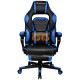 Massage gaming chair with adjustable height, lumbar support, and retractable footrest for ultimate comfort and.