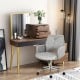 Gray adjustable leisure office chair with armrest and swivel design, perfect for home or office use.