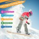 Snowboard with adjustable foot straps, made of sturdy wood, ideal for kids learning to ski, portable and assembly-free.