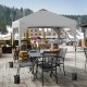 Height adjustable 6.6 x 6.6 FT white pop-up canopy tent with heavy-duty steel frame, ideal for outdoor shade and.