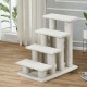 4-step carpeted cat stairs with scratching posts, made of durable particle board, perfect for indoor climbing and.