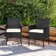 Two patio wicker chairs with cozy seat cushions, made of weather-resistant PE rattan, ideal for outdoor relaxation.