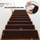 Brown slip-resistant stair treads, 30 x 8 inches, made of durable polyester, easy to cut for a perfect fit.