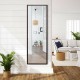Full length brown metal door mirror with adjustable hooks, ideal for wall mounting or door hanging in any room.