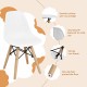 Mini-sized white children's chair with sturdy beech legs and ergonomic backrest, perfect for playrooms and nurseries.