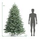 7-foot artificial Christmas tree with 1260 mixed PE and PVC tips, featuring a hinged design for easy setup.