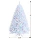 6ft white artificial Christmas tree with iridescent branch tips, featuring a sturdy iron base for stability and easy.