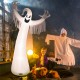 12 feet Halloween inflatable spooky ghost with LED lights, perfect for outdoor decorations and creating a scary.