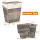 Handwoven gray laundry hamper with removable liner, foldable design, and flip lid for dust protection and easy storage.